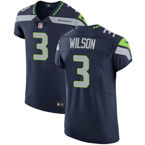 Nike Seahawks #3 Russell Wilson Steel Blue Team Color Men's Stitched NFL Vapor Untouchable Elite Jersey - Click Image to Close